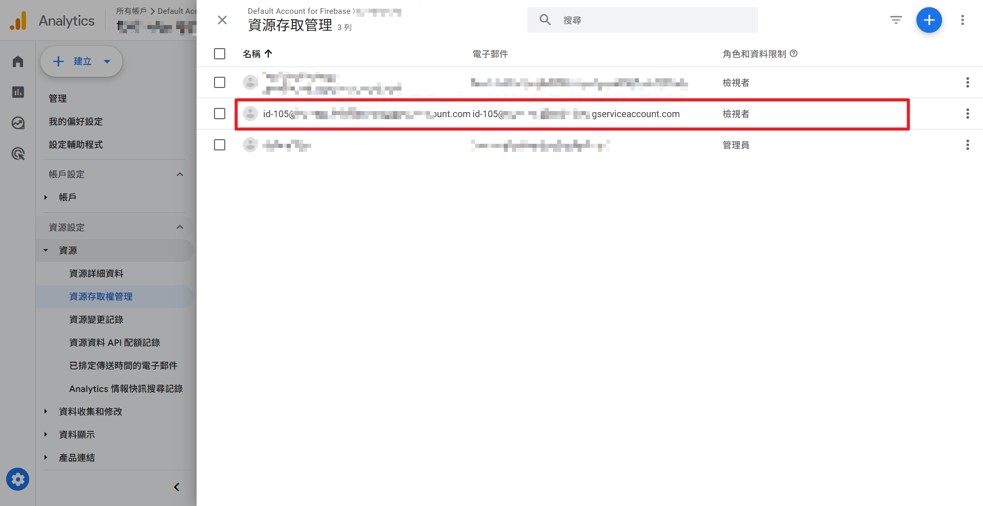 GA 資源存取權設定完成