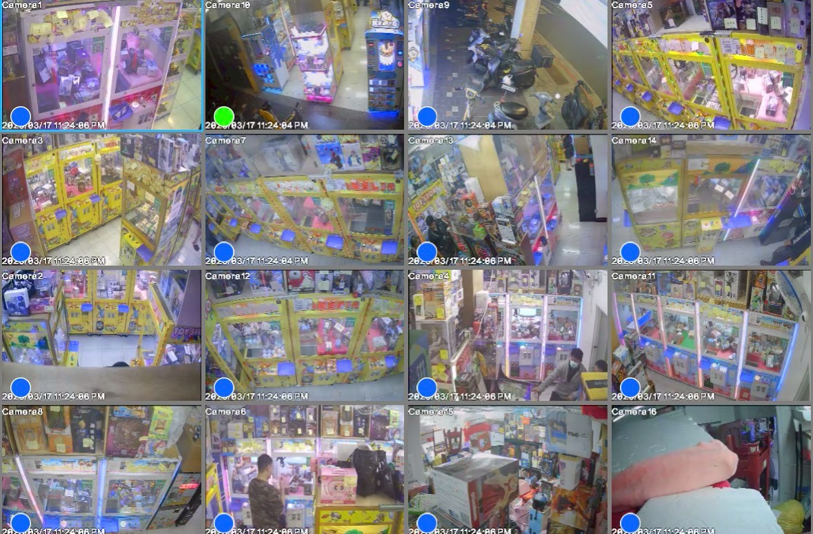 夾娃娃機遊戲店全店監控